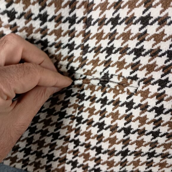 Mossimo Houndstooth Blazer Jacket Womens L Brown Classic Preppy Academia Lined - Picture 7 of 8